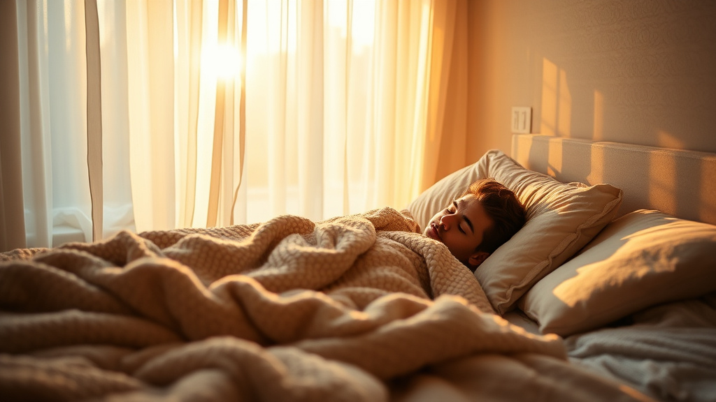 Молодой человек в одеяле