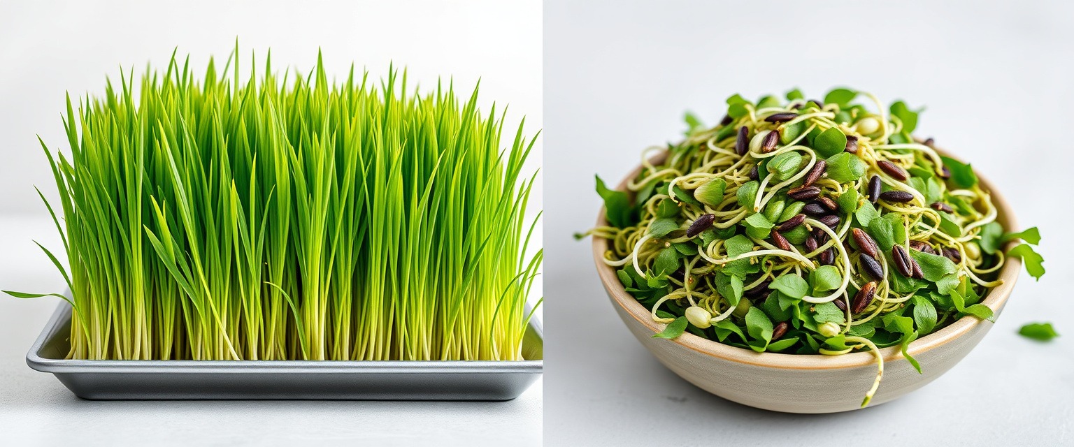 Сравнение проростков пшеницы и подсолнечника