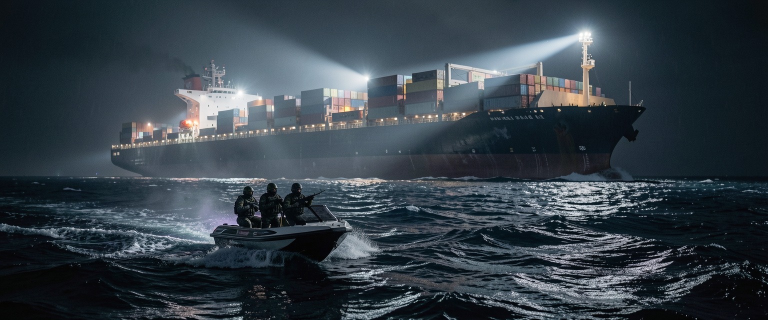 Атака современных пиратов на торговое судно