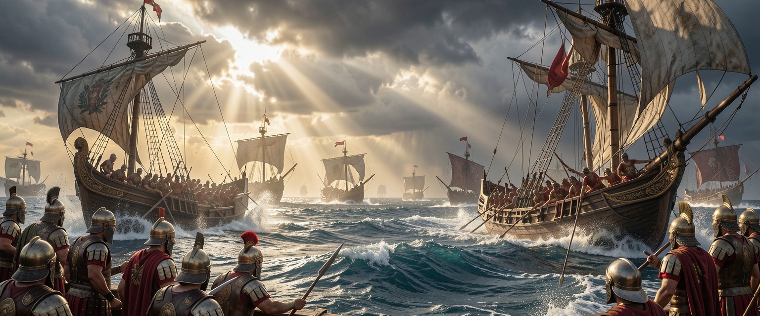 Древнеримская битва с пиратами